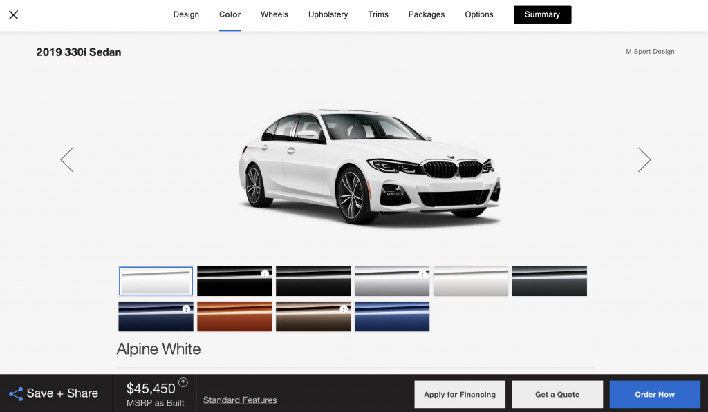 Ahora puedes configurar tu BMW Serie 3 2019 en BMWUSA.com