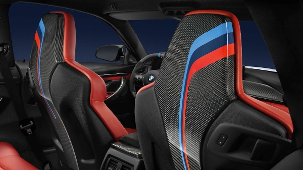 1 bmw m3 m4 mperformance tapicería de fibra de carbono para el respaldo de los asientos