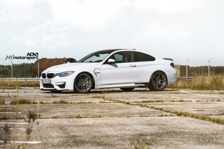 alpine white bmw m4 f82 aftermarket concave rims gunmetal adv1 wheels d 750x500