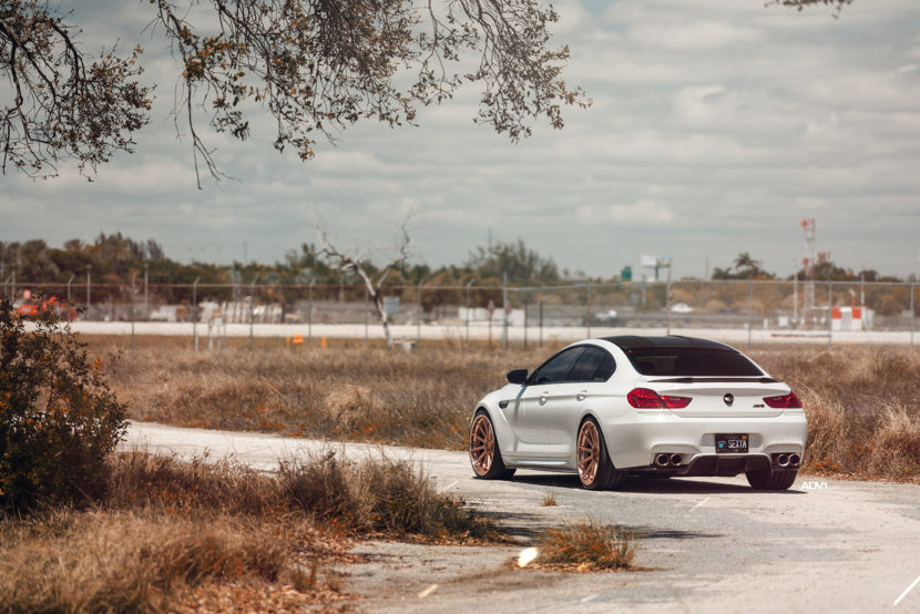 alpine white bmw m6 rose gold concave forged adv1 wheels rims l 830x554