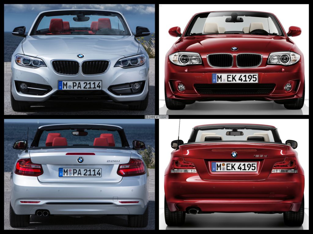 BMW F23 Serie 2 Convertible vs. BMW E88 Serie 1 Convertible