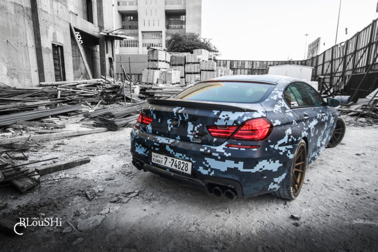 Un BMW M6 Gran Coupé con envoltura de camuflaje recibe la instalación de ADV.1