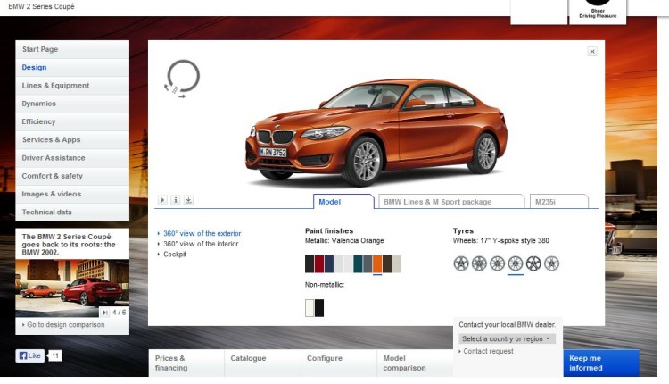 bmw serie 2 sitio en línea 750x430