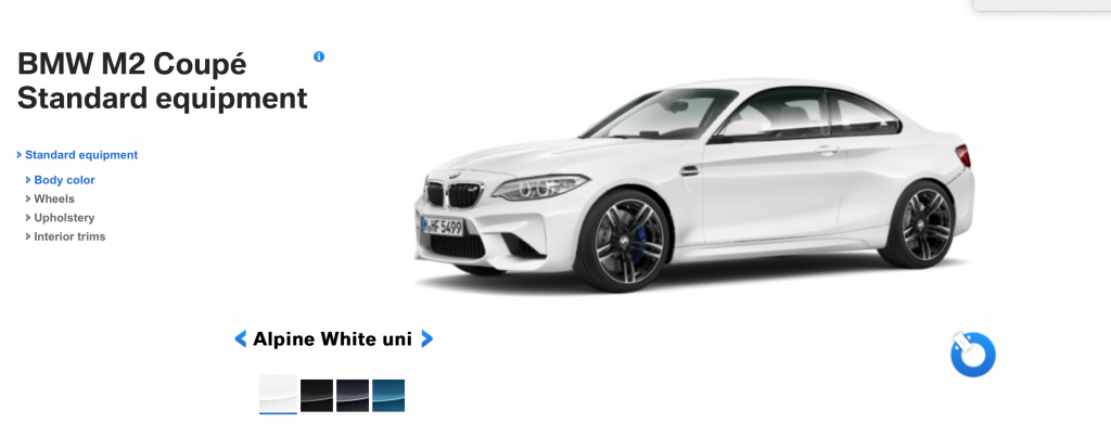 El configurador online del BMW M2 ya está disponible en bmw.ch