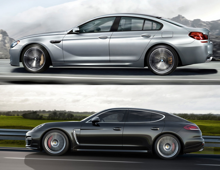 bmw m6 gran coupe porsche panamera 750x579