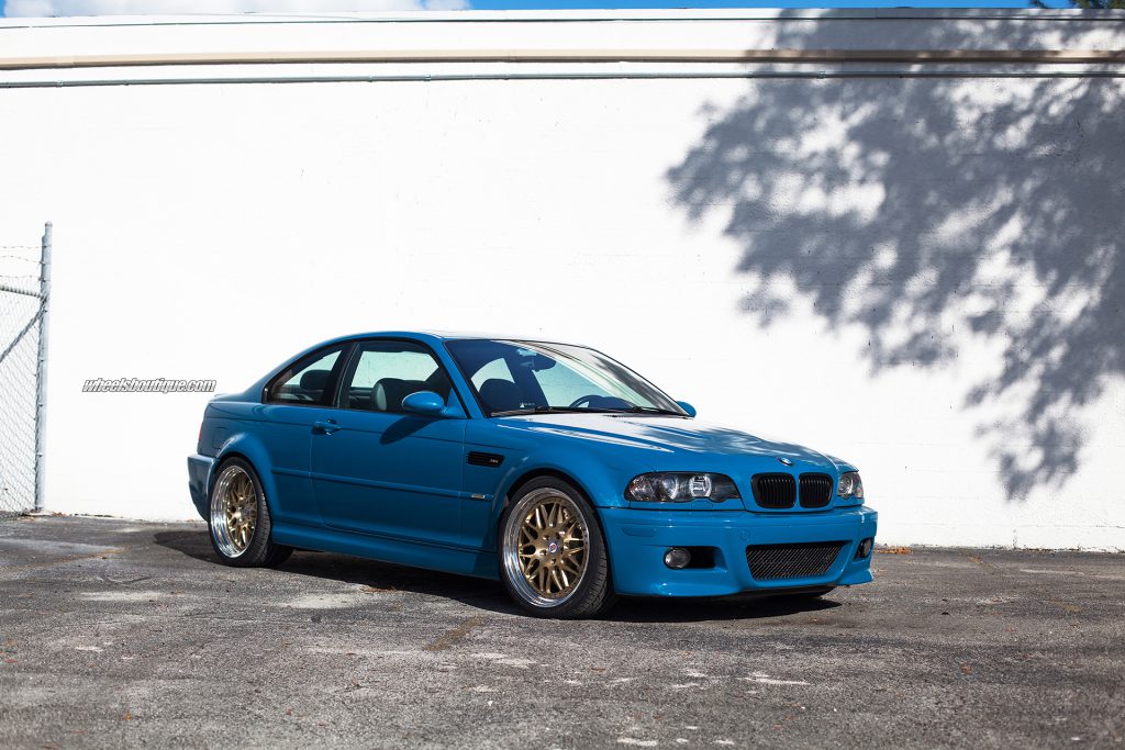 BMW E46 M3 azul Laguna Seca con llantas HRE 540 Performance