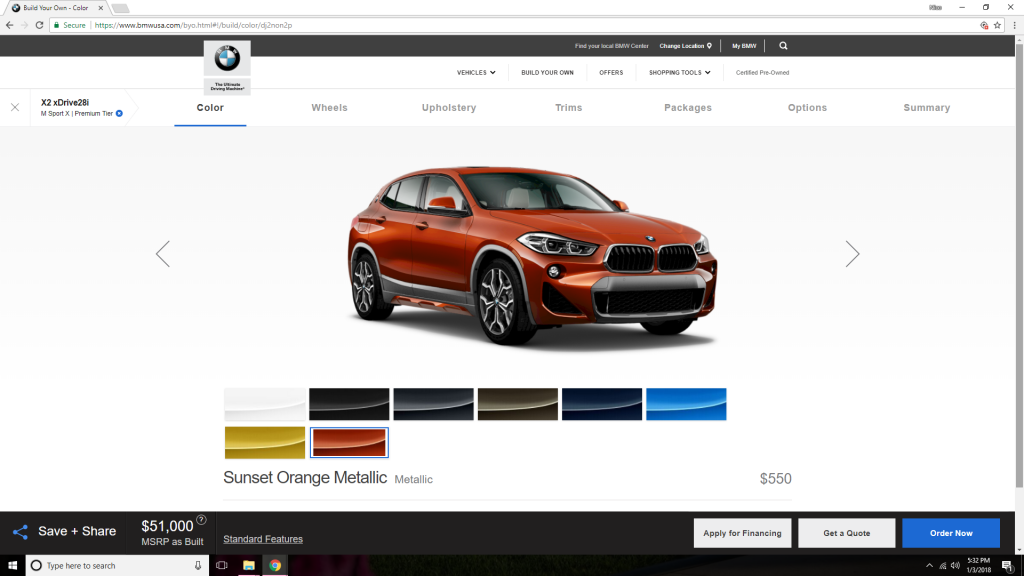 El configurador online del BMW X2 está disponible en BMWUSA