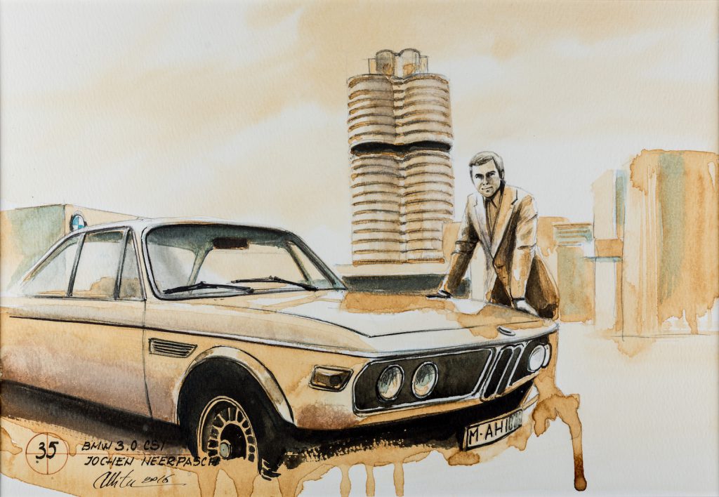 El proyecto BMW Blue Coffee entra en una nueva etapa, el artista dibujará las historias de Jochen Neerpasch