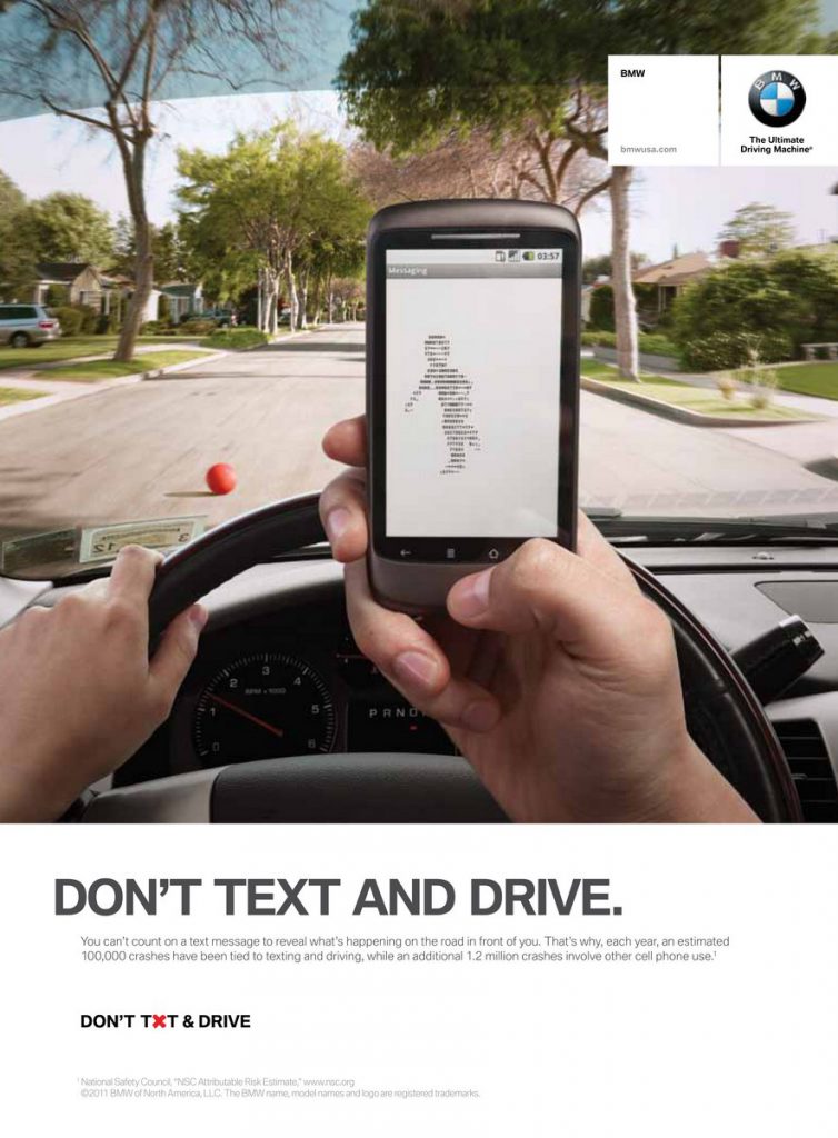 BMW lanza la campaña «No envíes mensajes de texto y conduce».