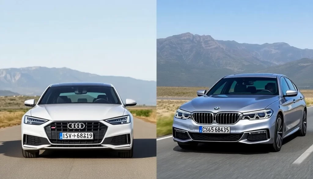 Comparativa entre Audi A6 Sedan 2026 y BMW 5 Series en diseño, tecnología y rendimiento